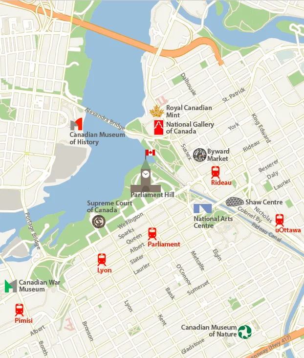 Map of Downtown Ottawa